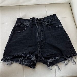 BDG Black Frayed Jean Shorts